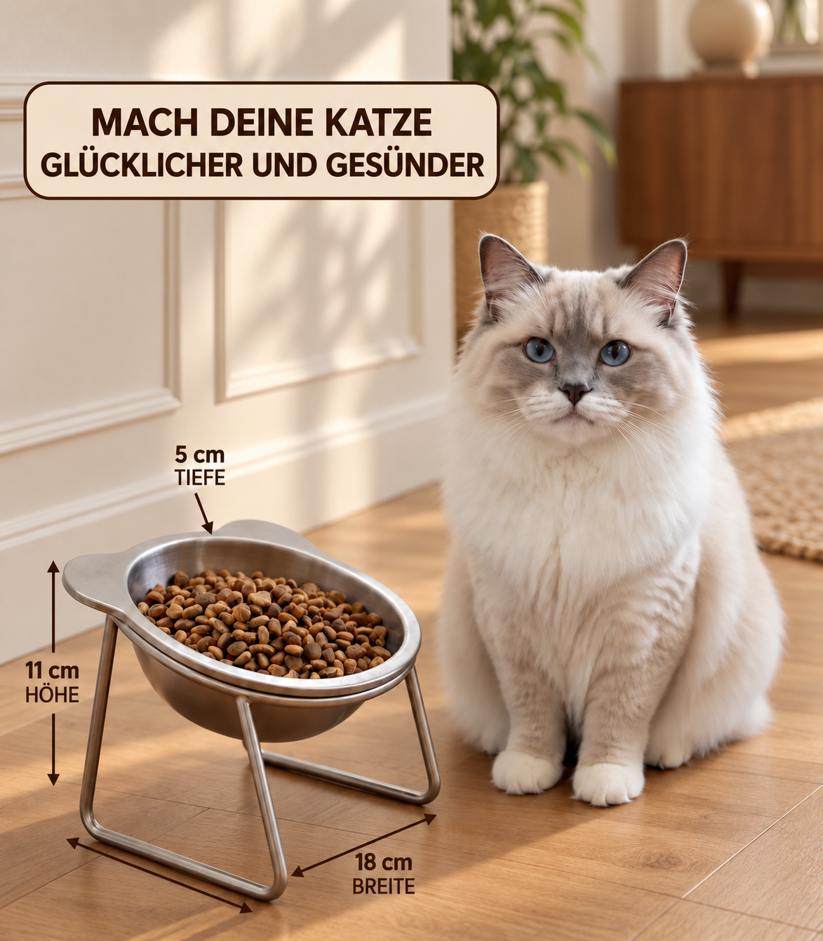 Orthopädischer Futternapf für Katzen und Hunde