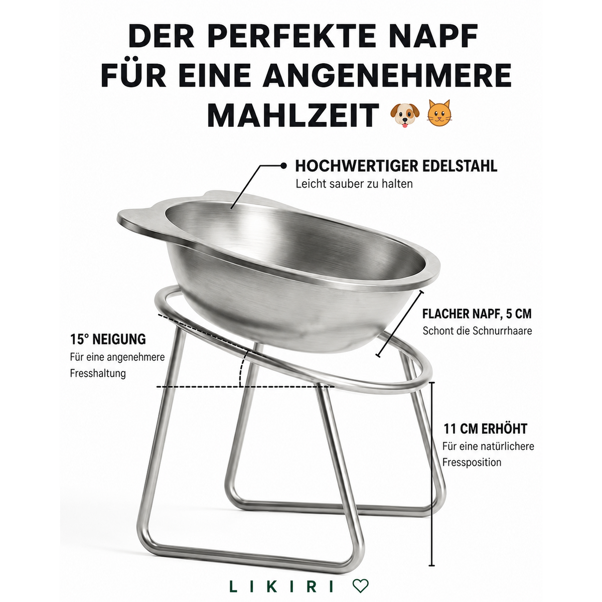 Orthopädischer Futternapf für Katzen und Hunde